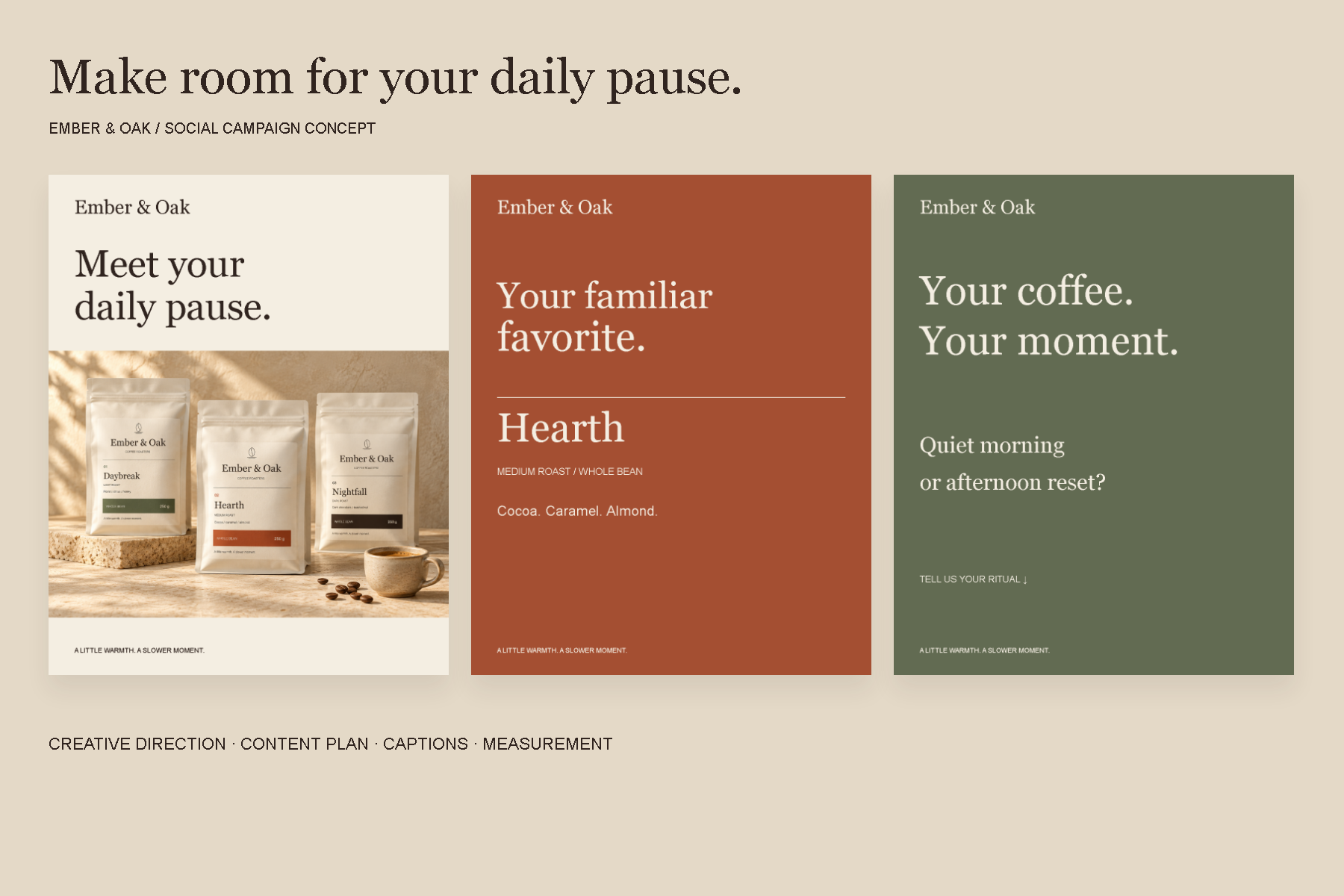 Ember and Oak coordinated social media campaign