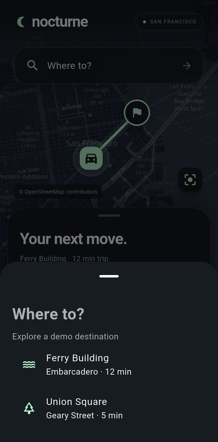 Nocturne app: A place in mind.