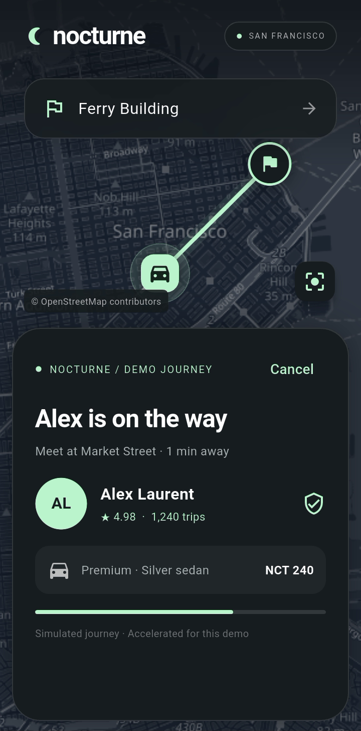 Nocturne app: Meet your driver.