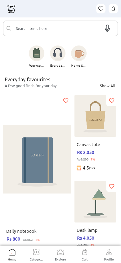 SmartShop marketplace discovery with illustrative demo records